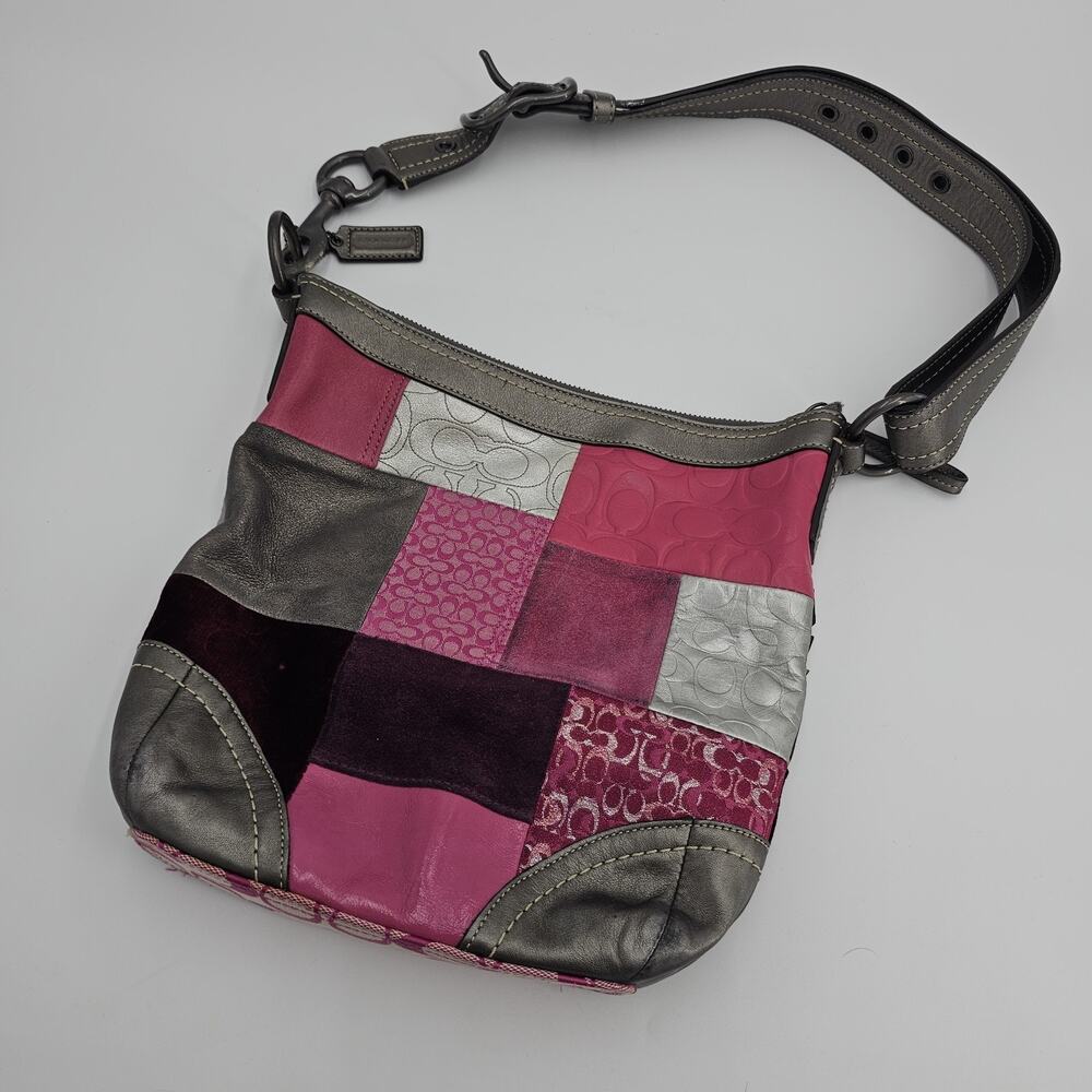 Coach CrossBody Patchwork Pink Multi color Purse Vintage Y2K Women's Handbag